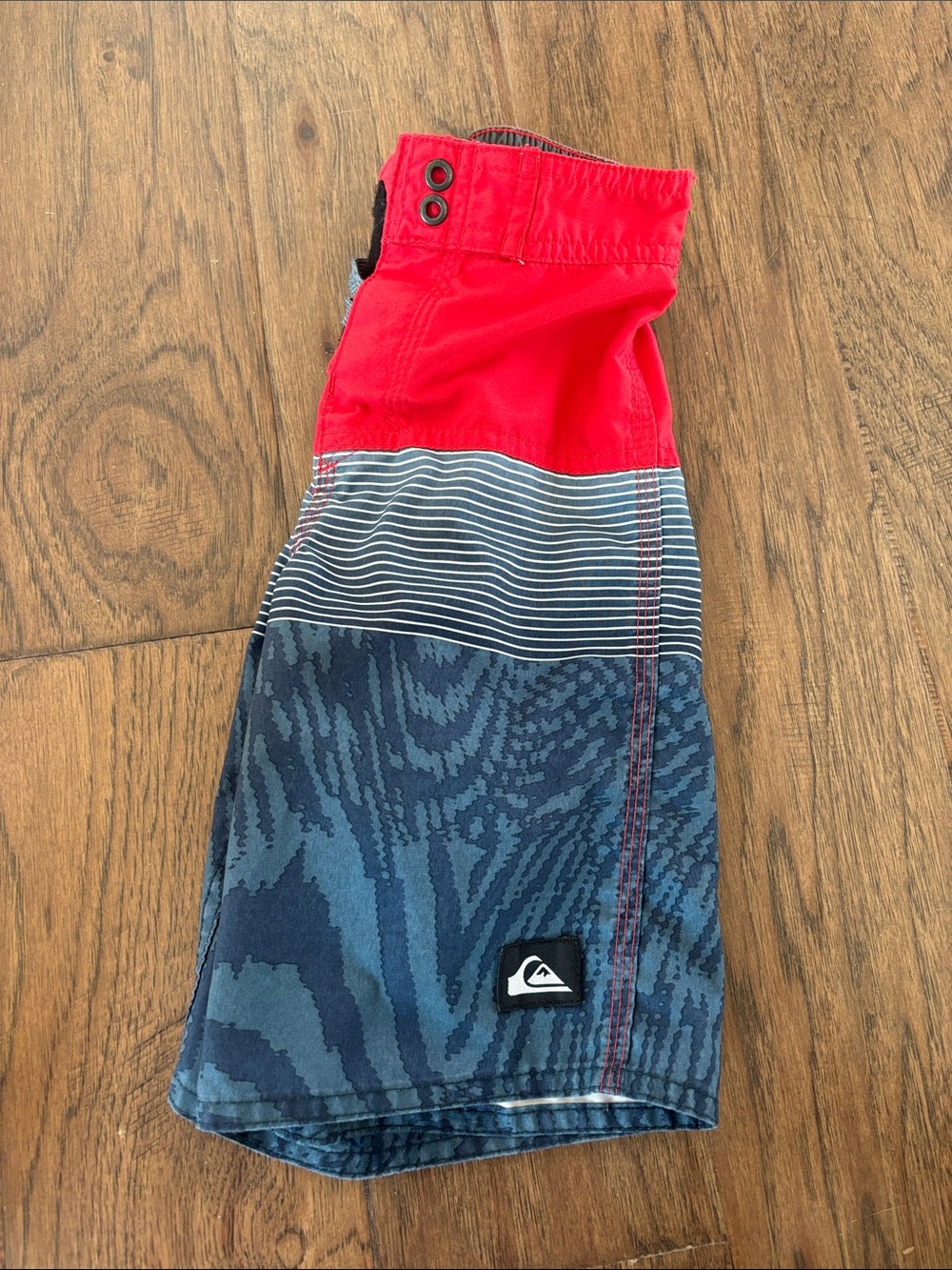 Quiksilver Red and Navy Patterned Kids' Boardshorts
